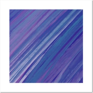 Acrylic brush strokes - purple and blue Posters and Art